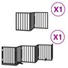 vidaXL Barri&egrave;re pour chien porte pliable 9 panneaux noir bois peuplier
