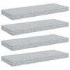 vidaXL &Eacute;tag&egrave;res murales flottantes 4 pcs gris b&eacute;ton 60x23,5x3,8 cm MDF