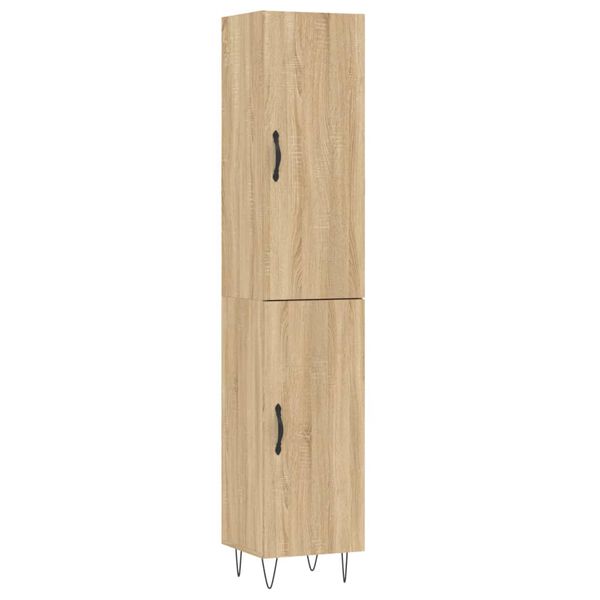 vidaXL Buffet haut Ch&ecirc;ne sonoma 34,5x34x180 cm Bois d'ing&eacute;nierie