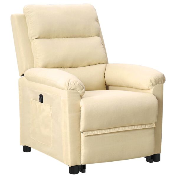 vidaXL Fauteuil Cr&egrave;me Tissu