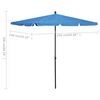 vidaXL Parasol de jardin avec mât 210x140 cm Bleu azuré