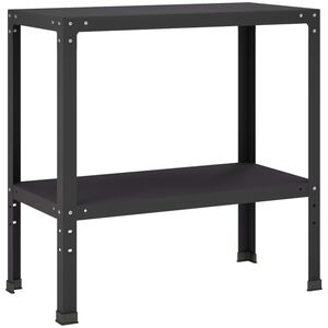 vidaXL Table de rempotage 80 x 40 x 80 cm Acier enduit de poudre Noir