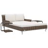 vidaXL Chaise longue &agrave; 2 places avec coussins R&eacute;sine tress&eacute;e Marron