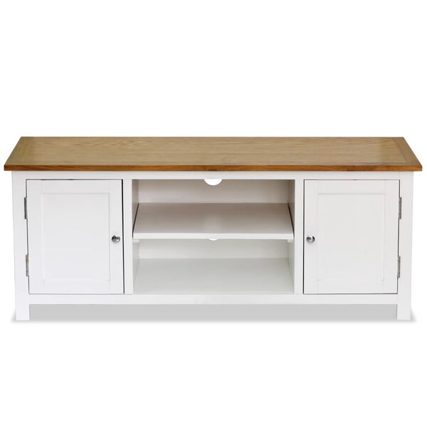 vidaXL Meuble TV 120x35x48 cm Bois de chêne massif