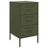 vidaXL Tables de chevet 2 pcs vert olive 36x39x68 cm acier