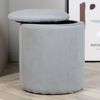 Venture Home Pouf Limpen 32x32x40 cm Velours c&ocirc;tel&eacute; Gris