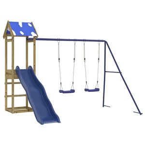 vidaXL Aire de jeux d'ext&eacute;rieur bois de pin impr&eacute;gn&eacute;