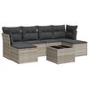 vidaXL Salon de jardin avec coussins 7 pcs gris clair r&eacute;sine tress&eacute;e