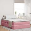 vidaXL Lit avec rangement et matelas Rose 120 x 190 cm Velours