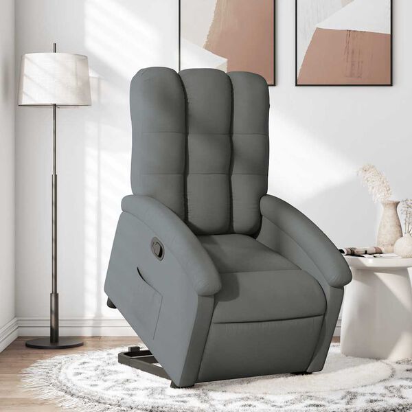 vidaXL Fauteuil inclinable Gris fonc&eacute; Tissu