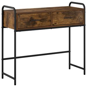 vidaXL Table console Ch&ecirc;ne fum&eacute; 90 x 33 x 80,5 cm Bois d'ing&eacute;nierie