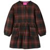 vidaXL Robe pour enfants &agrave; manches longues cognac 128