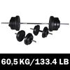 Kit de barre d'halt&egrave;re et 2 halt&egrave;res 60,5 kg