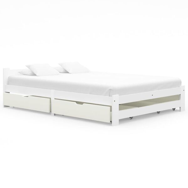 vidaXL Cadre de lit sans matelas blanc bois massif 180x200 cm