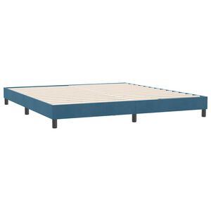 vidaXL Cadre de lit sans matelas bleu foncé 180x210 cm velours
