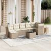 vidaXL Salon de jardin avec coussins 7 pcs beige r&eacute;sine tress&eacute;e