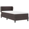 vidaXL Lit &agrave; ressorts avec matelas Marron fonc&eacute; 90 x 190 cm tissu