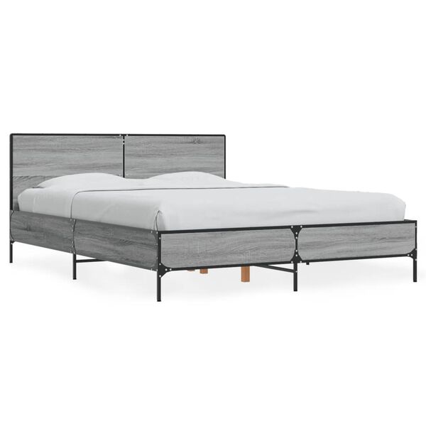 vidaXL Cadre de lit sans matelas sonoma gris 140x200 cm