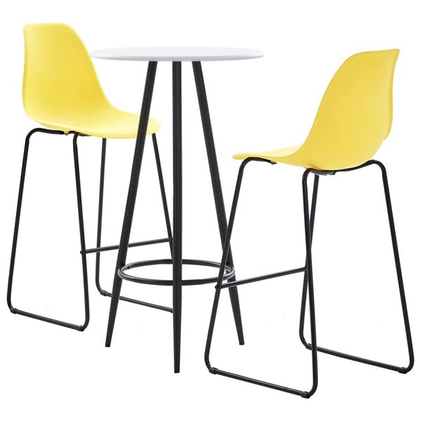 vidaXL Ensemble de bar 3 pcs Plastique Jaune