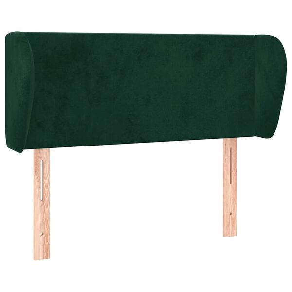 vidaXL T&ecirc;te de lit avec oreilles Vert fonc&eacute; 103x23x78/88 cm Velours