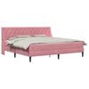 vidaXL Cadre de lit avec matelas Rose 200 x 200 cm Velours