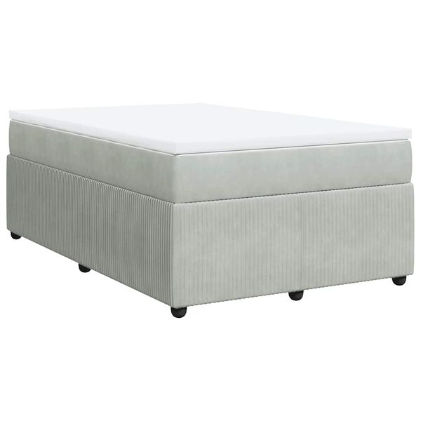vidaXL Sommier &agrave; lattes de lit et matelas Gris clair 120x200cm Velours