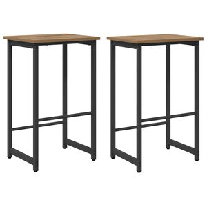 vidaXL Tabouret de bar 2 pc Ch&ecirc;ne artisanal 40 x 32 x 74 cm