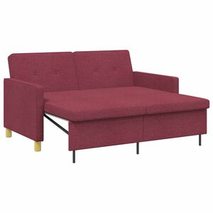 vidaXL Canap&eacute;-lit escamotable Bordeaux Tissu