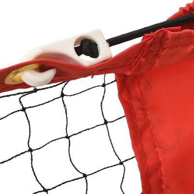 vidaXL Filet de tennis Noir et rouge 300x100x87 cm Polyester