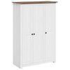 vidaXL Garde-robe 3 portes Blanc 118x50x171,5cm Pin Assortiment Panama