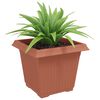 vidaXL Pot de Fleurs Carr&eacute; 24 pcs Rouge brique 28,5 x 28,5 x 22 cm
