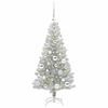 vidaXL Sapin de No&euml;l avec 150 LED avec support Argent 120 cm PET
