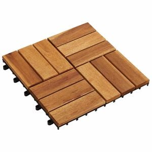 vidaXL Carreau de terrasse 20 pi&egrave;ces Marron 30 x 30 cm Bois d'acacia
