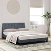 vidaXL Lit avec matelas Hanko gris fonc&eacute; 120x200 cm velours