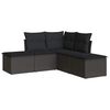 vidaXL Salon de jardin 5 pcs avec coussins noir r&eacute;sine tress&eacute;e