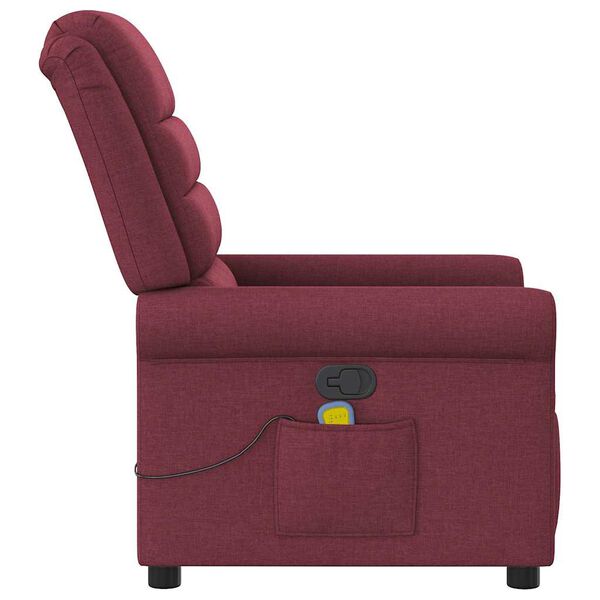 vidaXL Fauteuil de massage inclinable Rouge bordeaux Tissu