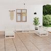 vidaXL Salon de jardin 6 pcs Blanc Bois de pin massif