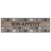 vidaXL Tapis de Cuisine Gris bon app&eacute;tit 150 x 45 cm 100% Polyamide