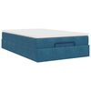 vidaXL Lit ottoman avec matelas bleu fonc&eacute; 120x190 cm velours