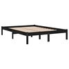 vidaXL Cadre de lit sans matelas noir 150x200 cm bois massif