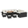 vidaXL Ensemble de canap&eacute; de jardin 14 pc Noir polyrotin