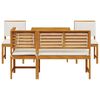 vidaXL Ensemble bistro de jardin 4 pcs Marron Bois d'Acacia Massif