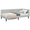 vidaXL Cadre de lit d'angle Gris clair 90 cm x 190 cm Velours