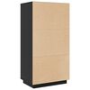 vidaXL Buffet haut Noir 60x40x116,5 cm Bois massif de pin