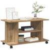 vidaXL Meuble TV roulettes ch&ecirc;ne artisanal 80x40x45 cm bois ing&eacute;nierie