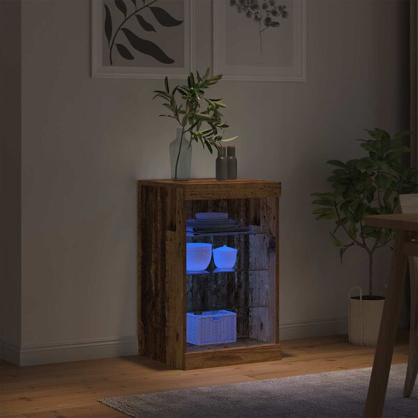 vidaXL Buffet LED Bois ancien 41 x 37 x 67 cm Bois d'ing&eacute;nierie