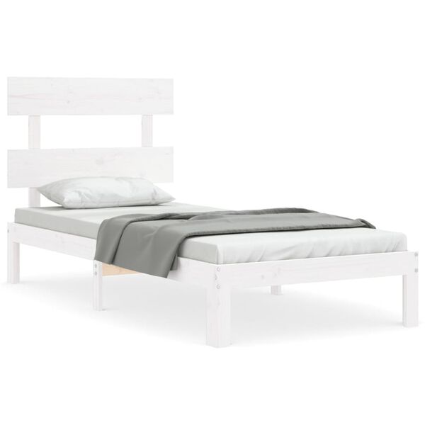 vidaXL Cadre de lit sans matelas blanc bois de pin massif