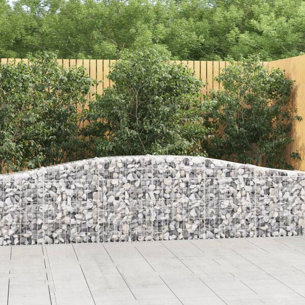 vidaXL Paniers à gabions arqués 2 pcs 400x30x60/80 cm Fer galvanisé