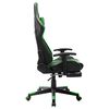 vidaXL Chaise de jeu avec repose-pied Noir et vert Cuir artificiel