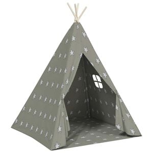 vidaXL Tente tipi pour enfants avec sac Polyester Gris 115x115x160 cm